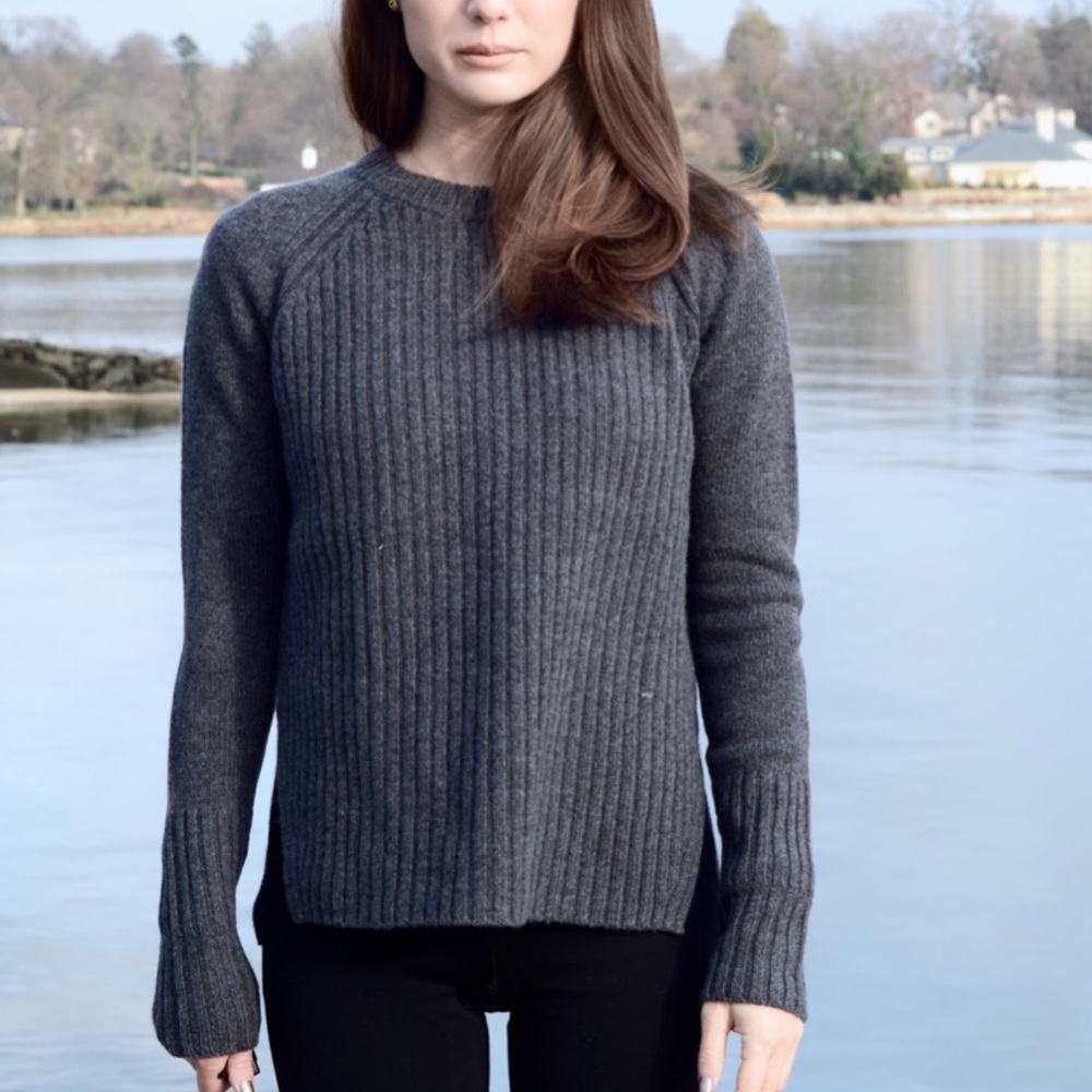 Everlane Ribbed Cashmere-Wool Crewneck Sweater
